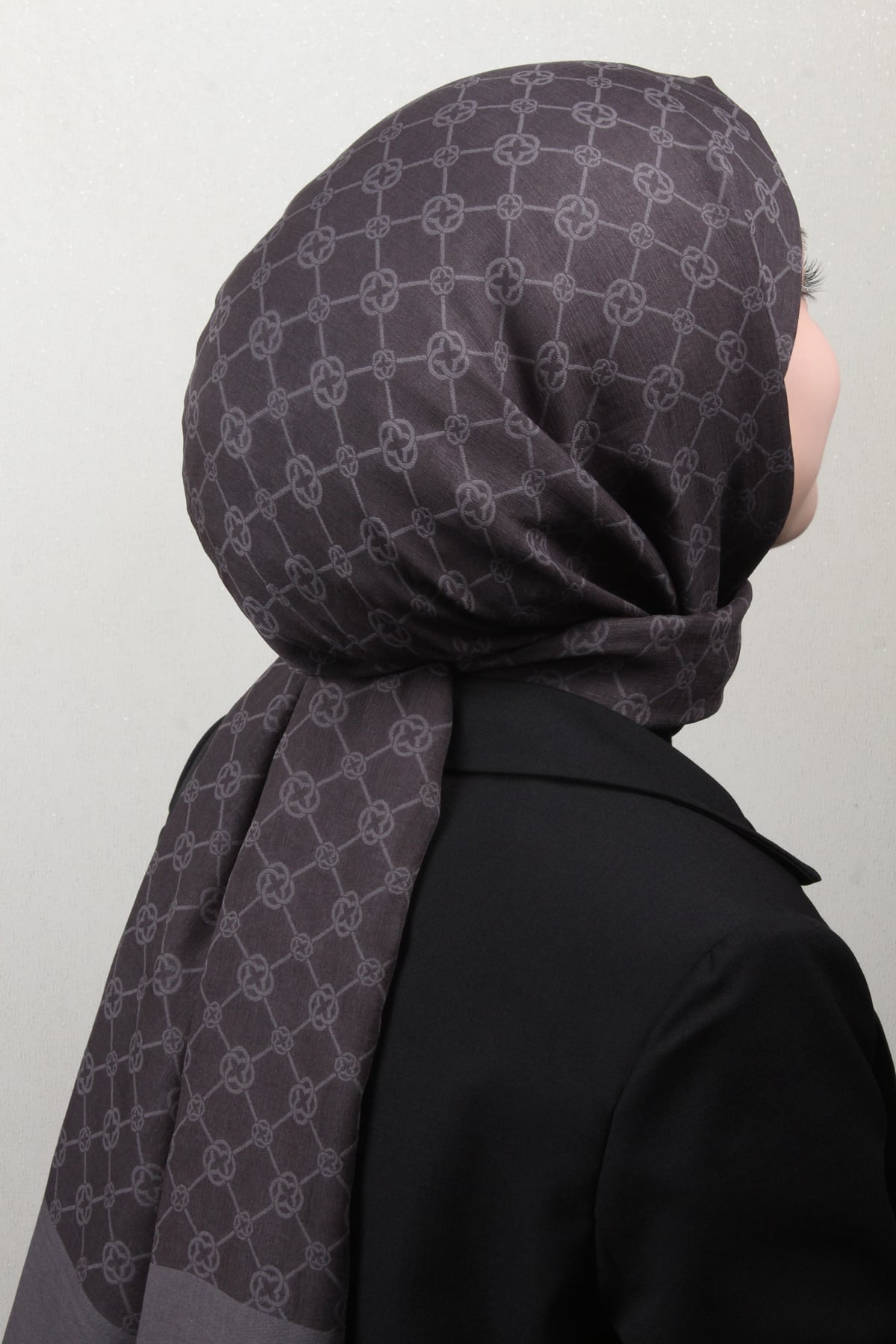 Aker Elegance Monogram Şal 4108-4 Füme