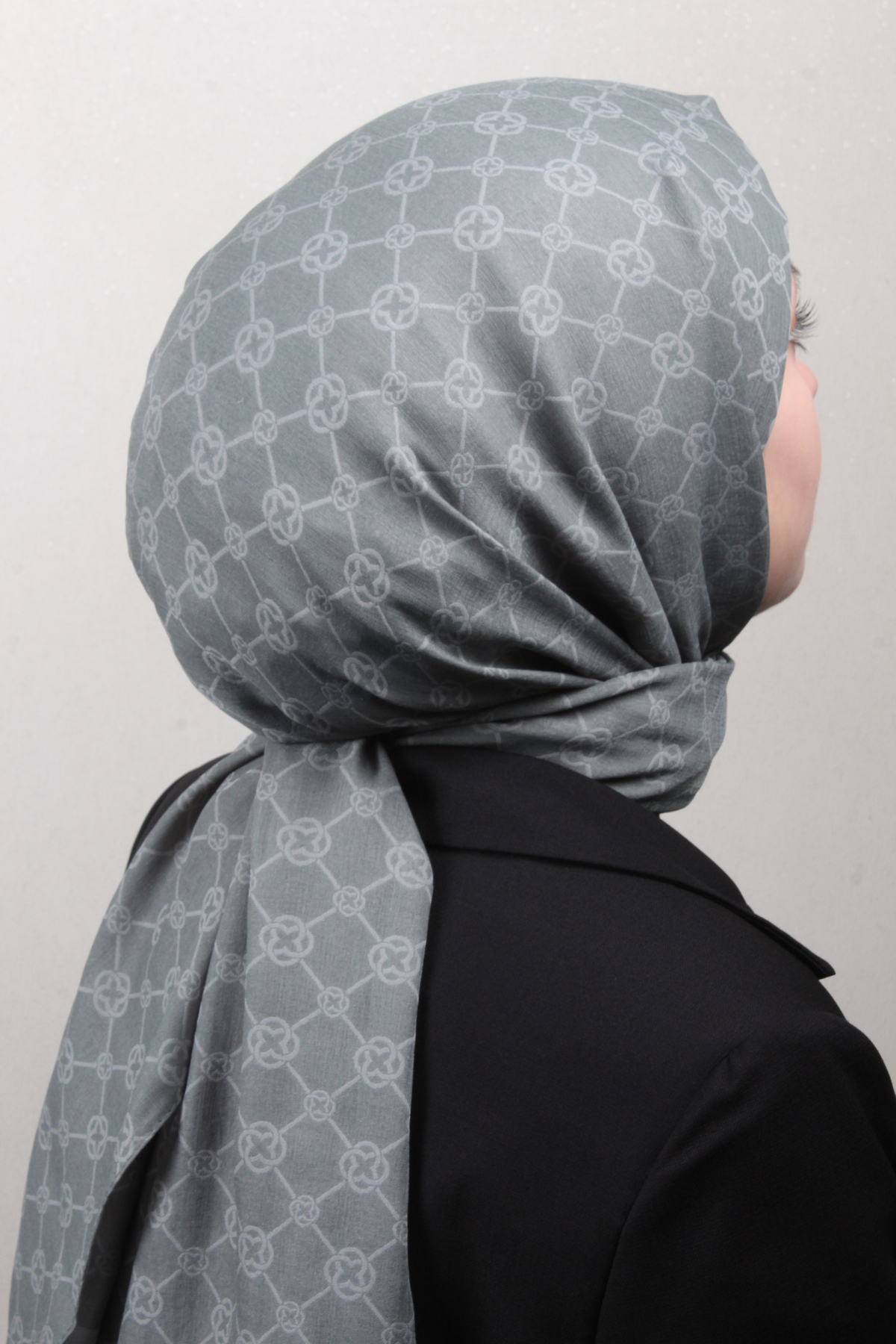 Aker Elegance Monogram Şal 4108-8 Mint Yeşili