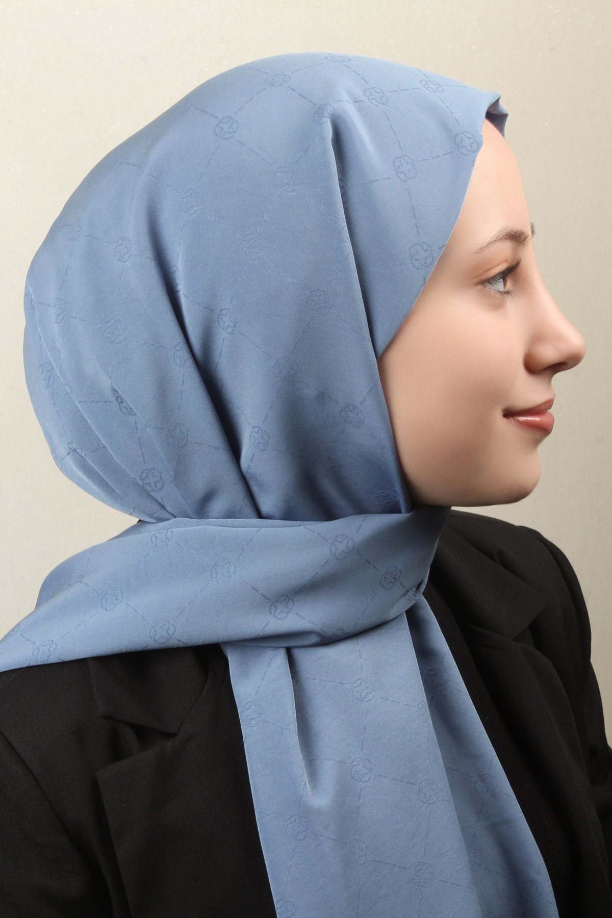 Aker Monogram İcon Şal 4112-11 Mavi