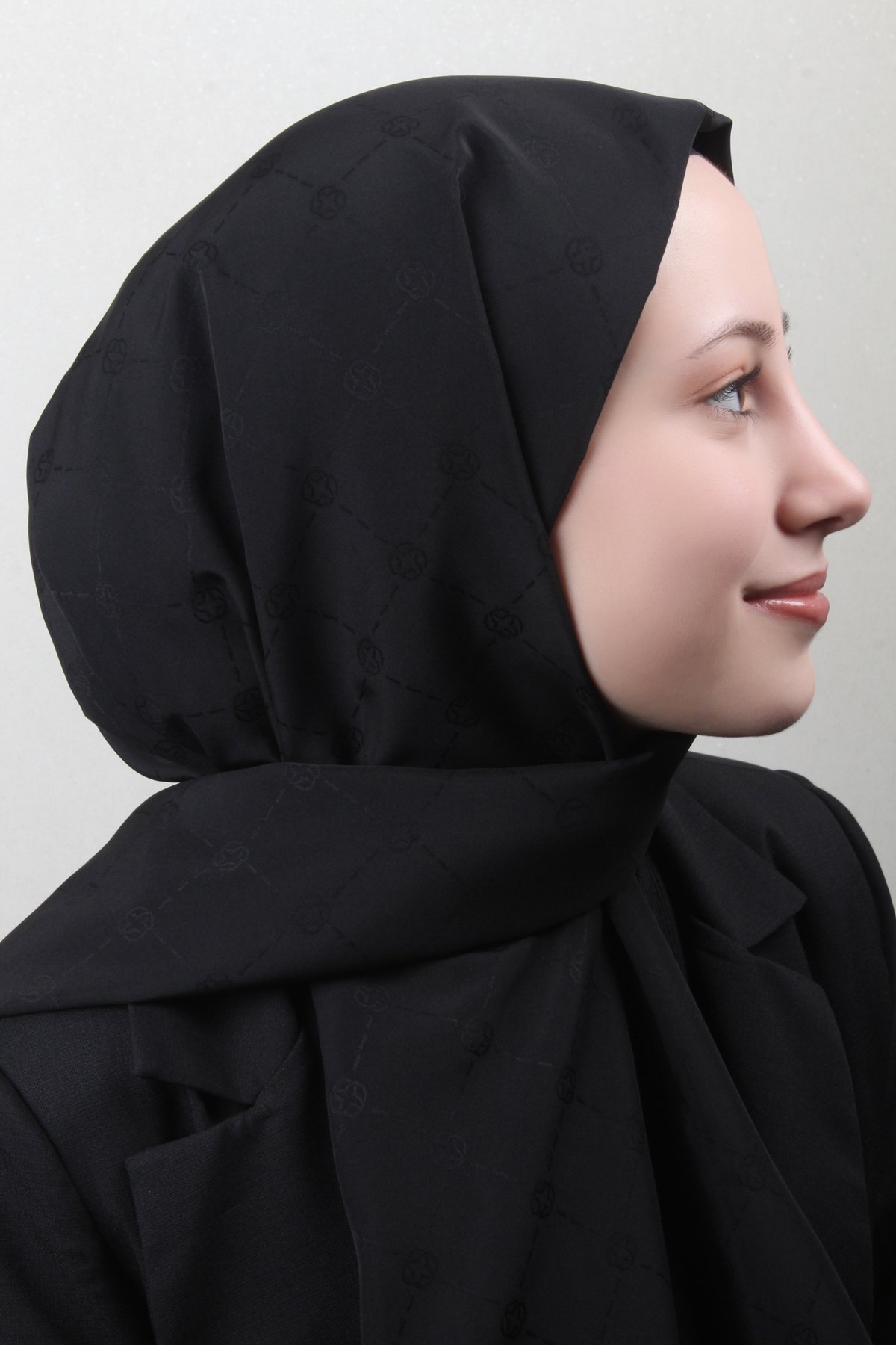 Aker Monogram İcon Şal 4112-12 Siyah