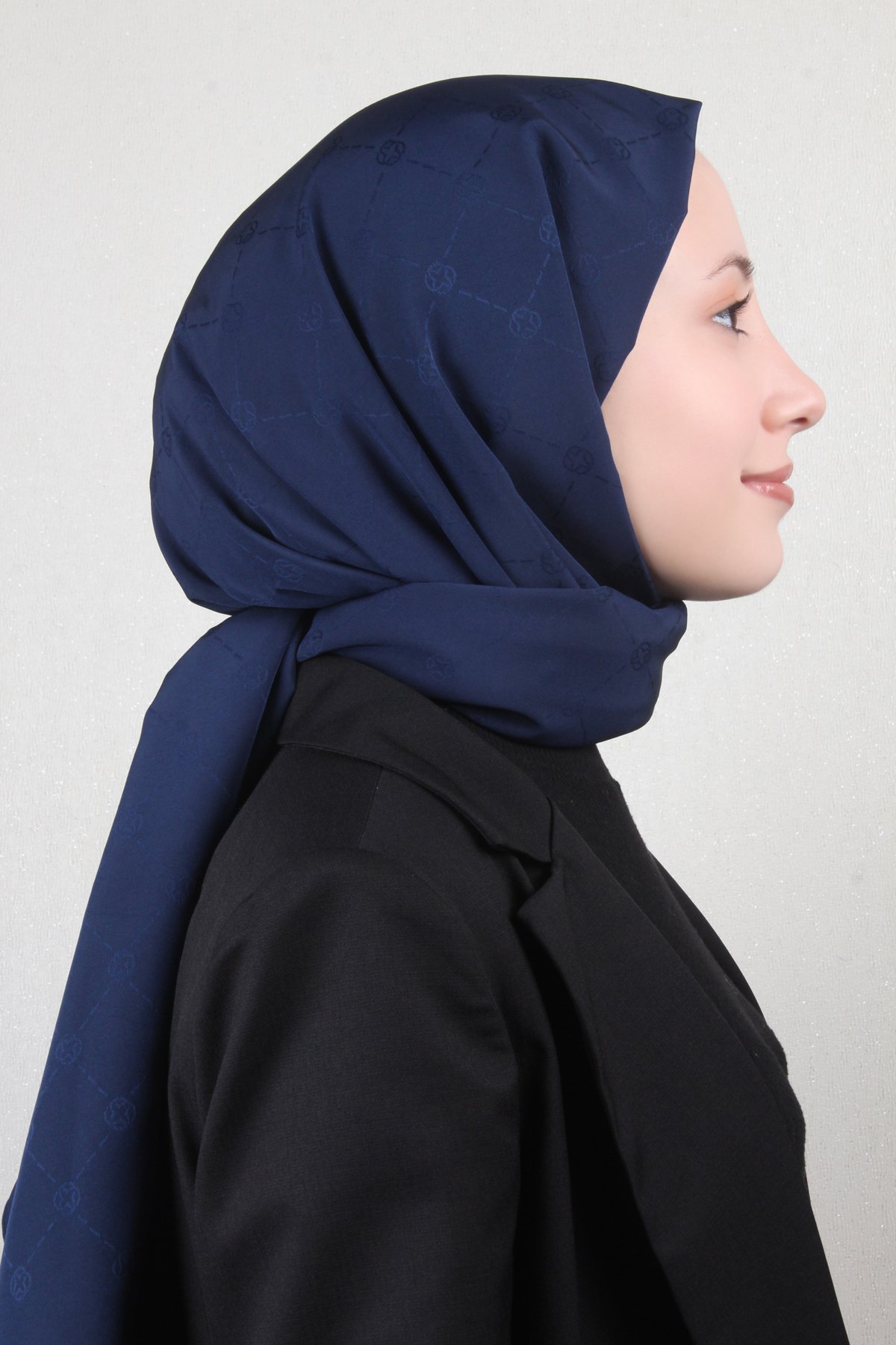 Aker Monogram İcon Şal 4112-16 Lacivert