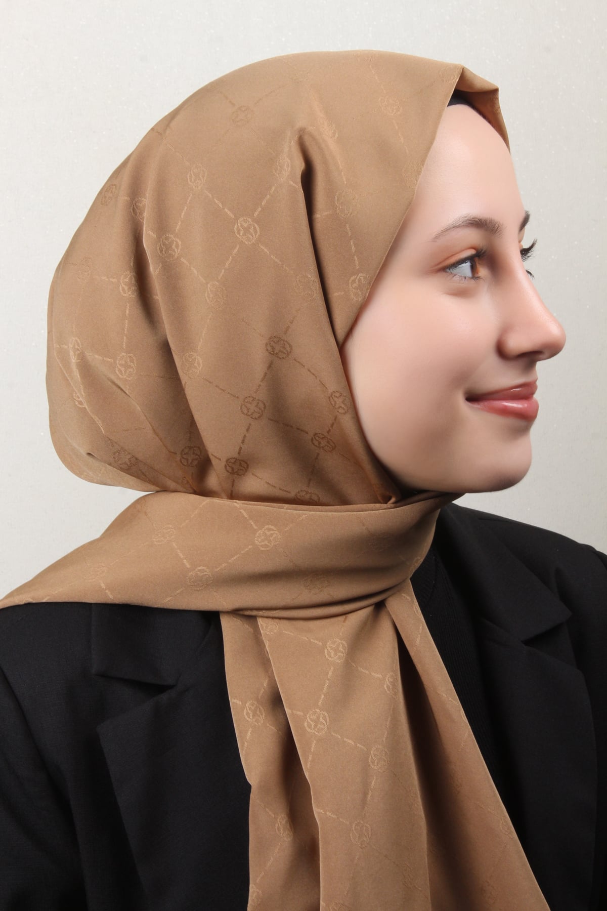 Aker Monogram İcon Şal 4112-3 Sütlü Kahve