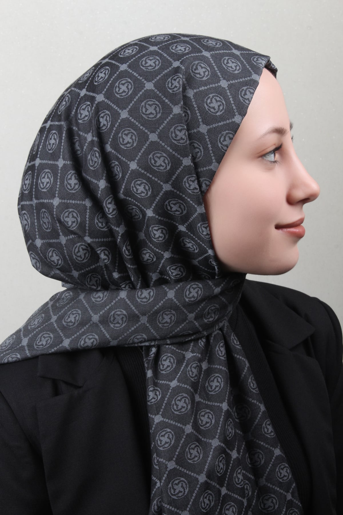 Aker Pamuklu Şal 4109-1 Antrasit