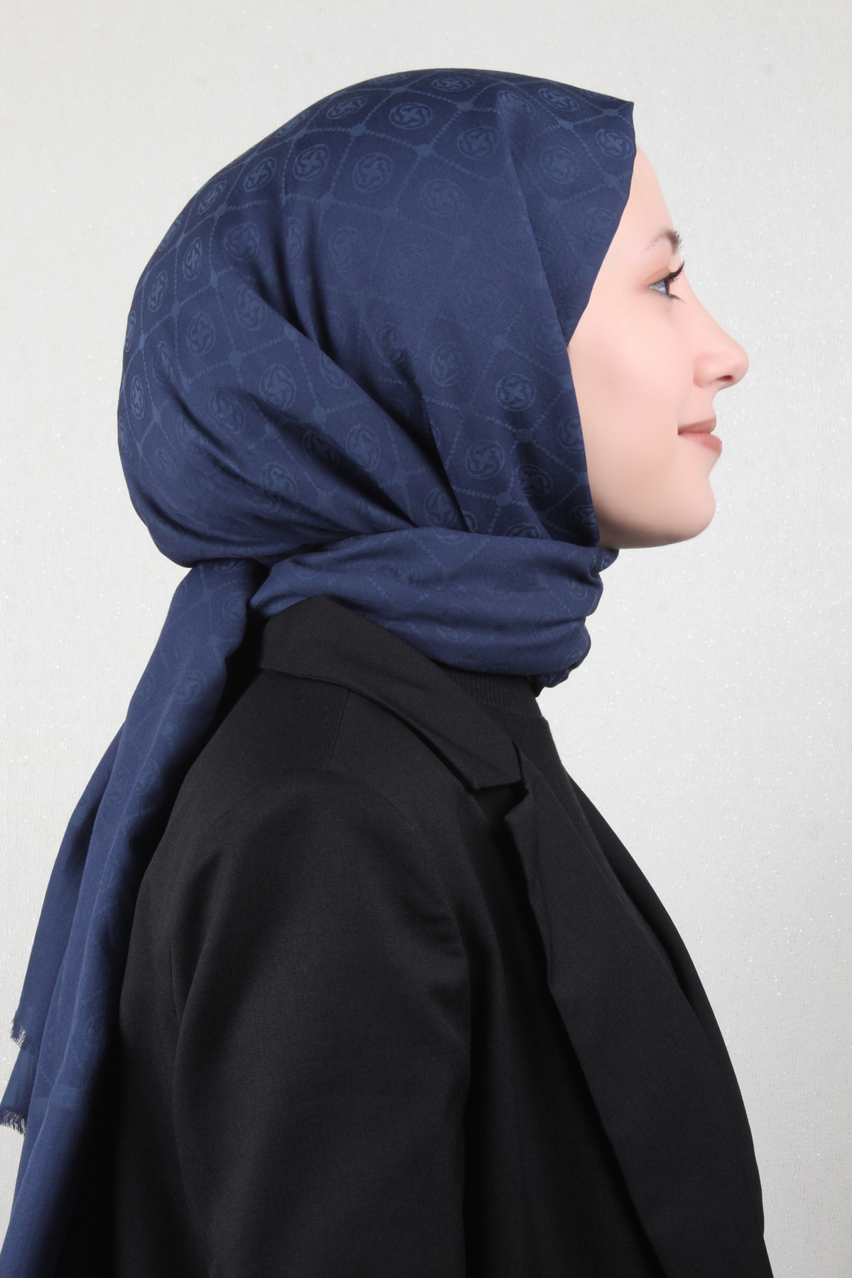 Aker Pamuklu Şal 4109-8 Lacivert