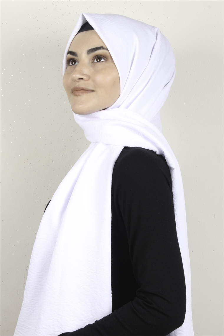 Alessa Pamuk Caz Şal 2740-44 Beyaz