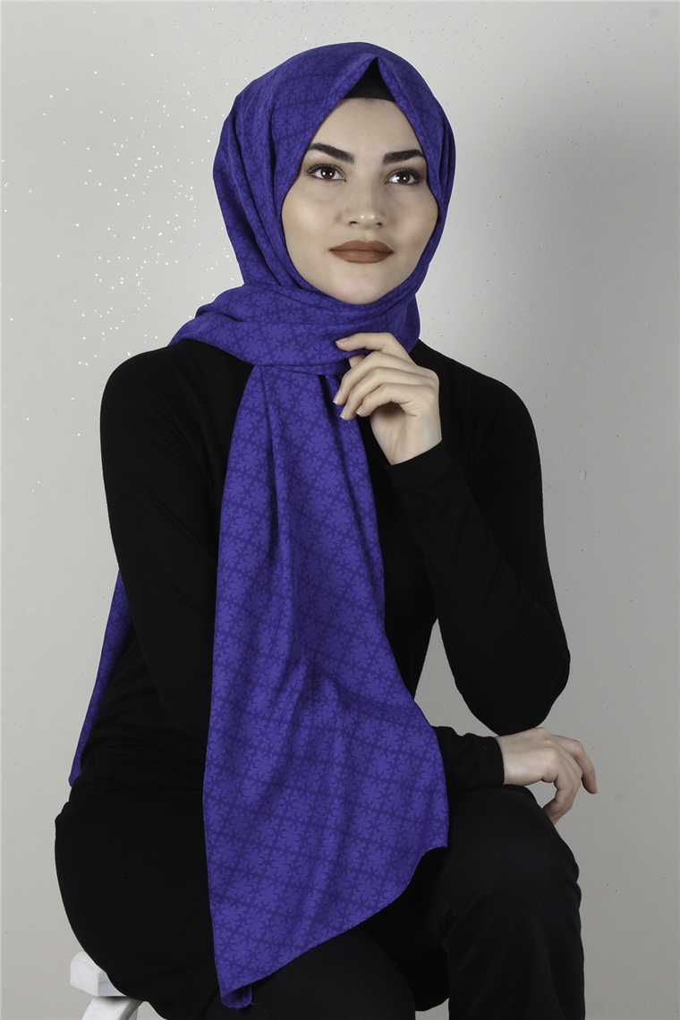 Alya Fresh Şal 227-19 Saks Mavisi