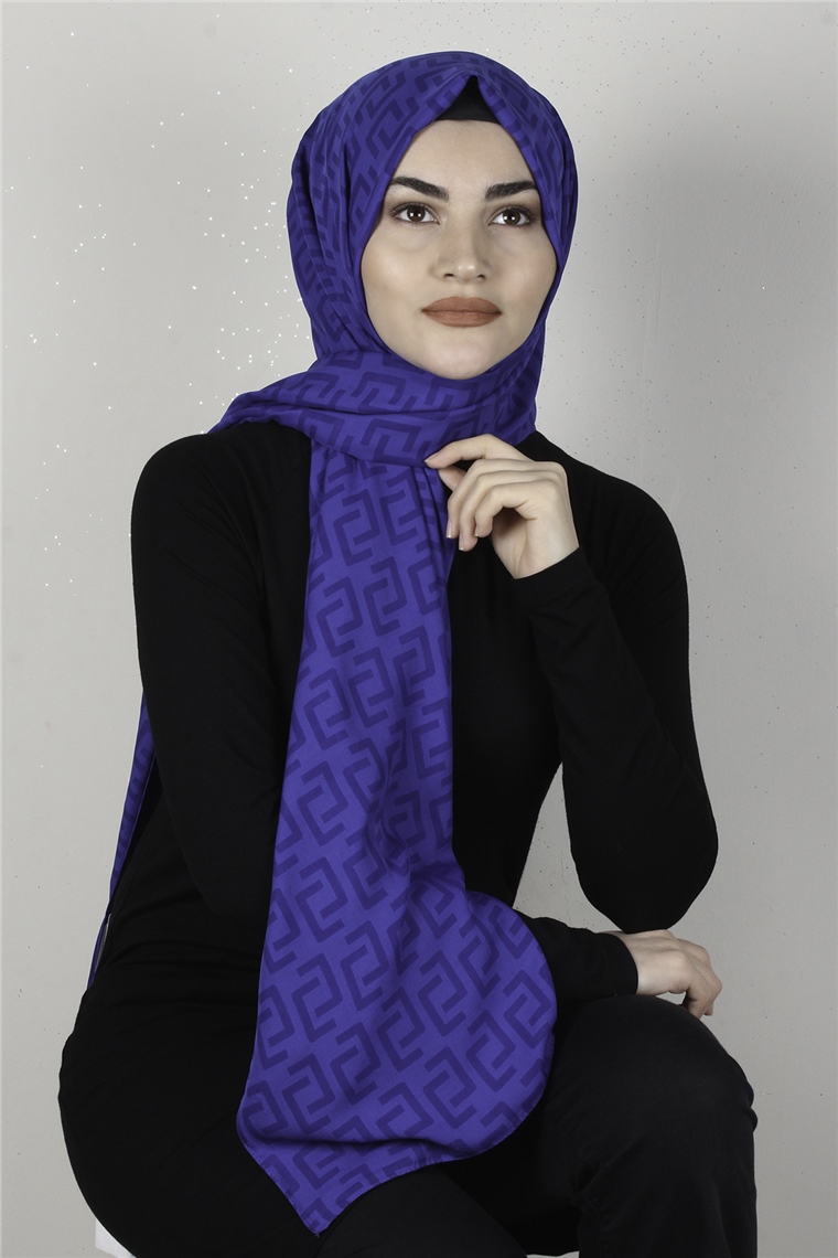 Alya Fresh Şal 2525-9 Saks Mavisi