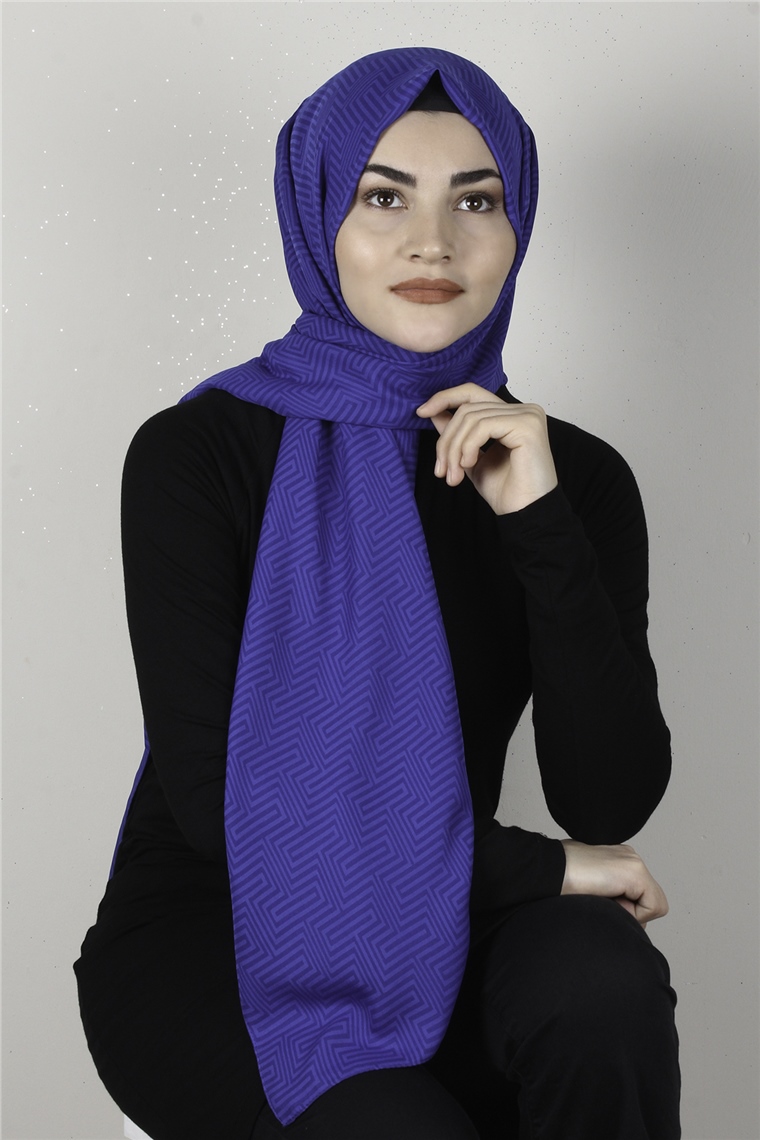 Alya Fresh Şal 2526-5 Saks Mavisi