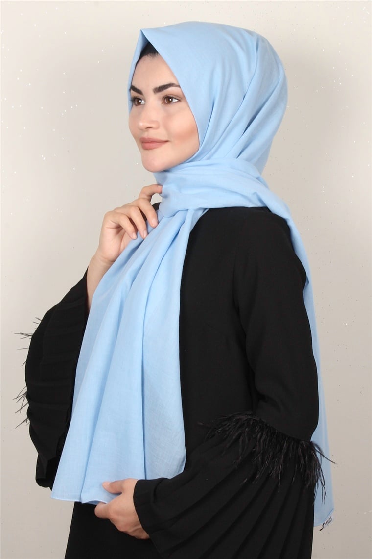 Armine  %100 Pamuklu Trend Şal 3000-15 Bebe Mavisi