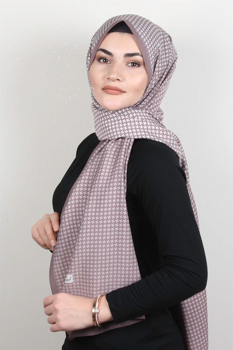 Armine Desenli Modal Şal 8684-6 Pudra
