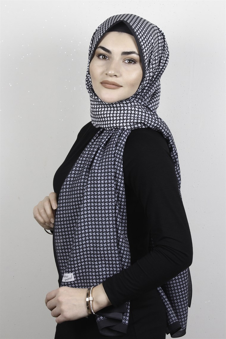 Armine Desenli Modal Şal 8684-8 Antrasit
