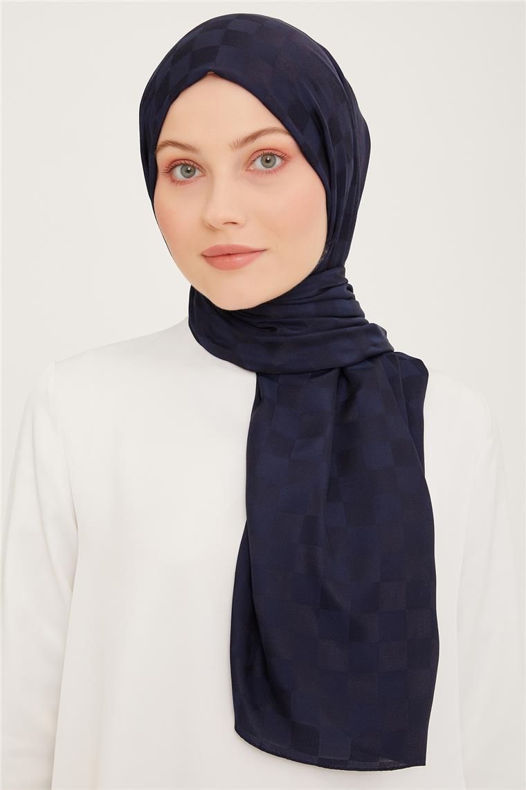 Armine Jakarlı Diamond Şal Dama 3096-1 Lacivert