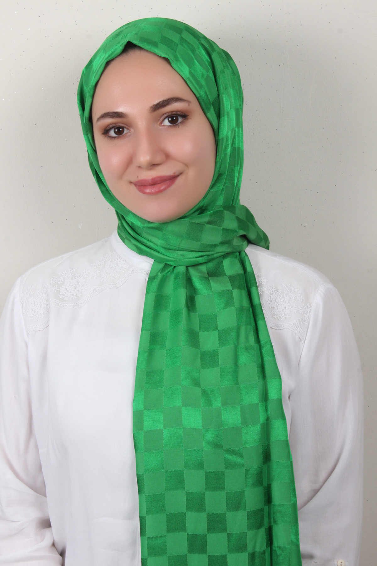 Armine Jakarlı Diamond Şal Dama 3096-21 Fıstık Yeşili