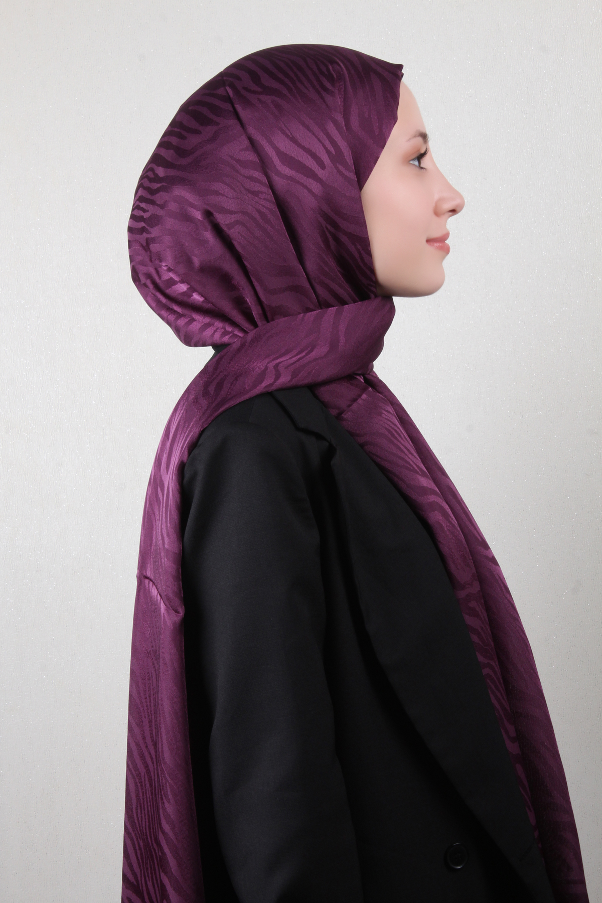 Armine Jakarlı Diamond Şal Zebra 3094-16 Mor