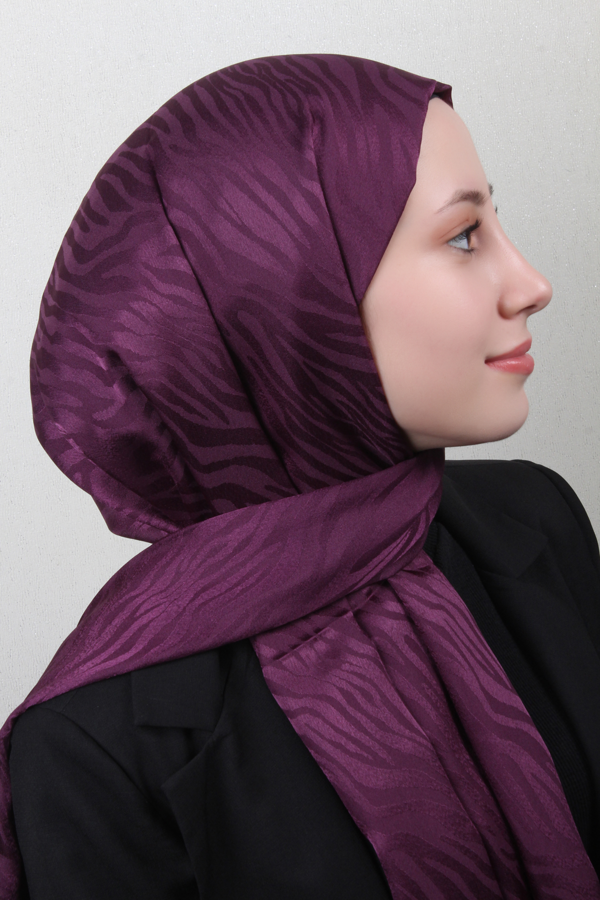 Armine Jakarlı Diamond Şal Zebra 3094-16 Mor