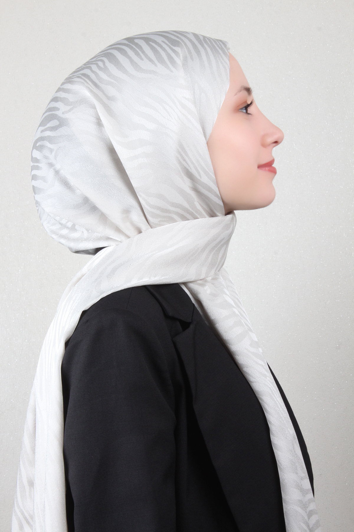 Armine Jakarlı Diamond Şal Zebra 3094-19 Taş