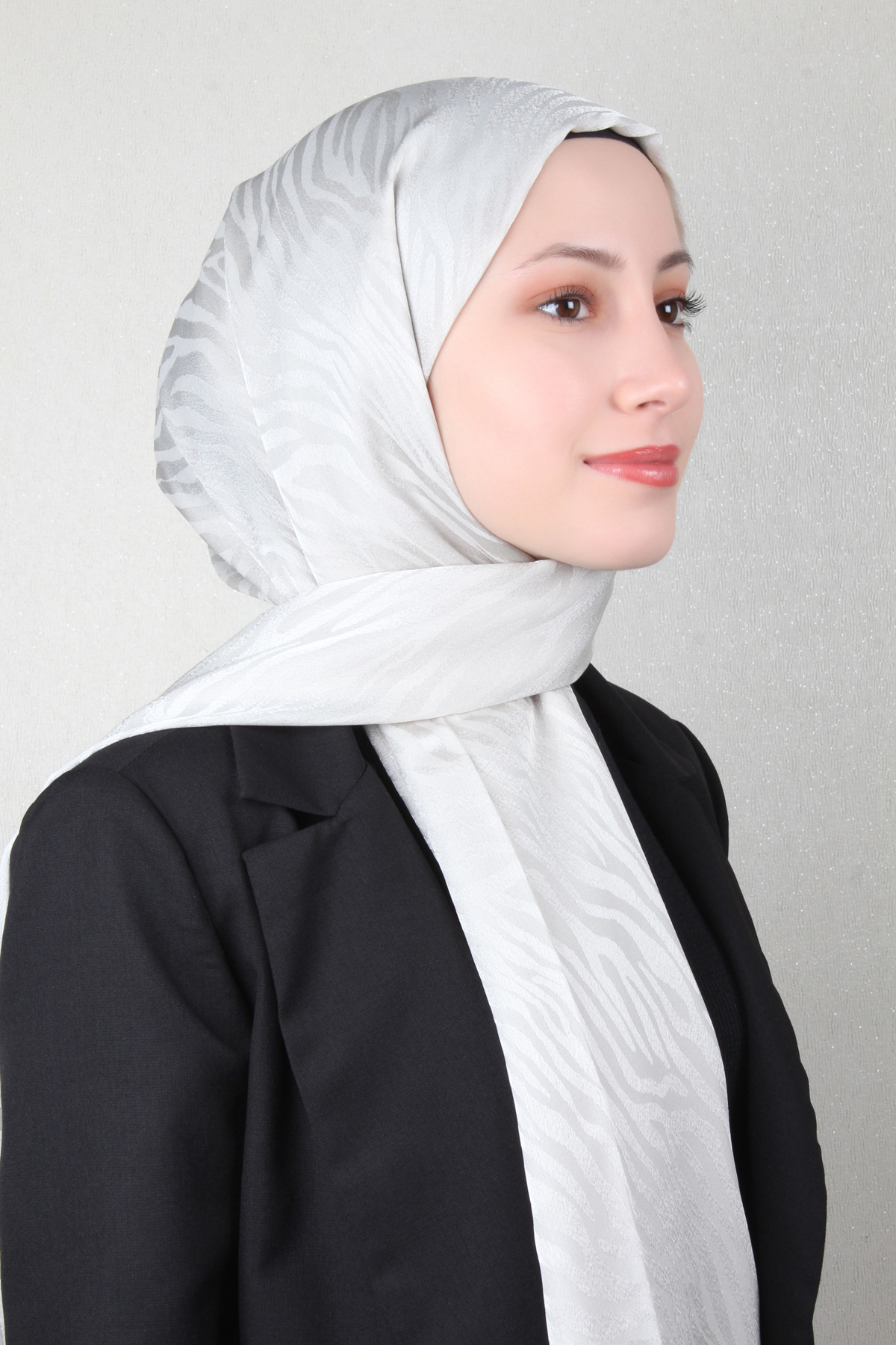 Armine Jakarlı Diamond Şal Zebra 3094-19 Taş