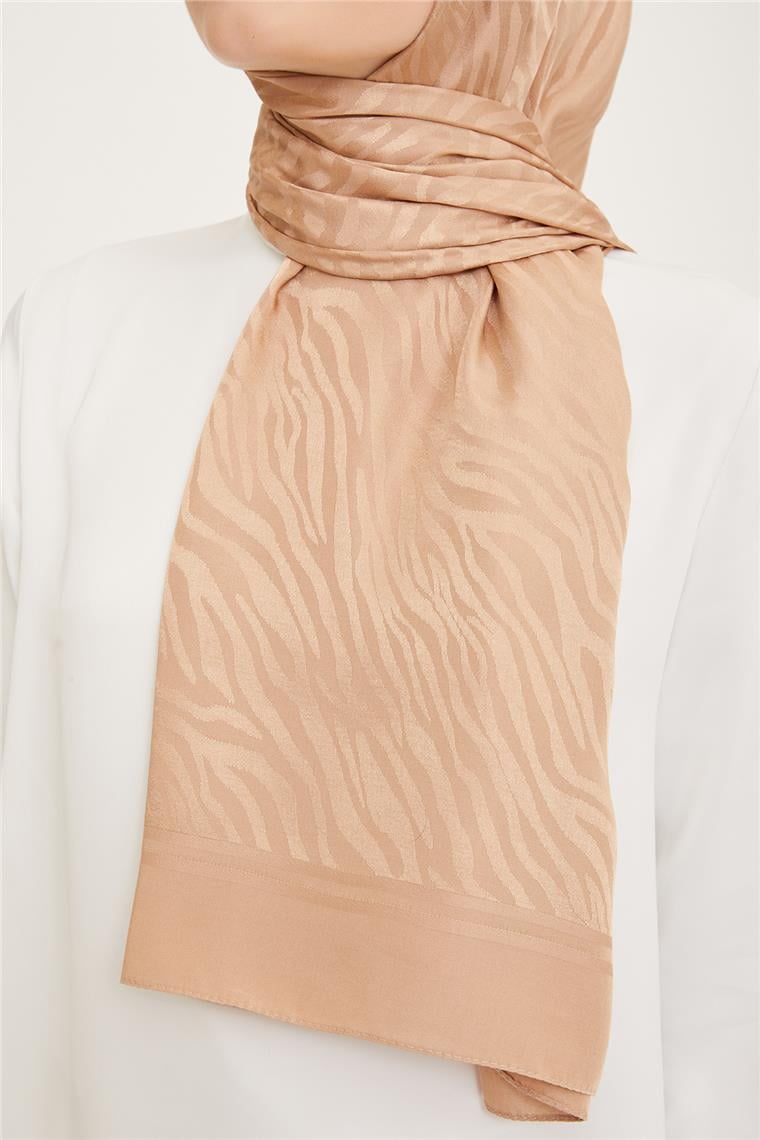 Armine Jakarlı Diamond Şal Zebra 3094-4  Bej