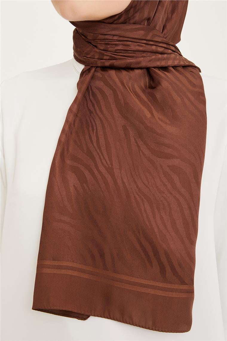 Armine Jakarlı Diamond Şal Zebra 3094-5 Kahverengi