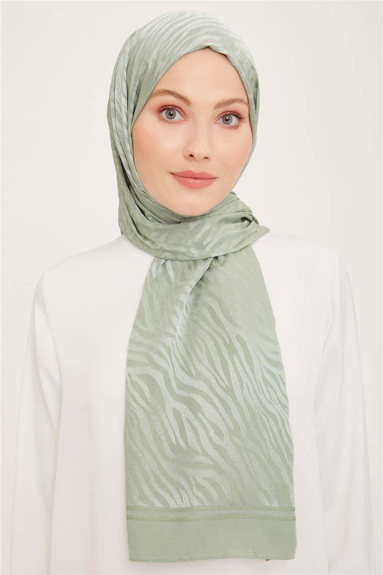 Armine Jakarlı Diamond Şal Zebra 3094-8 Mint Yeşili