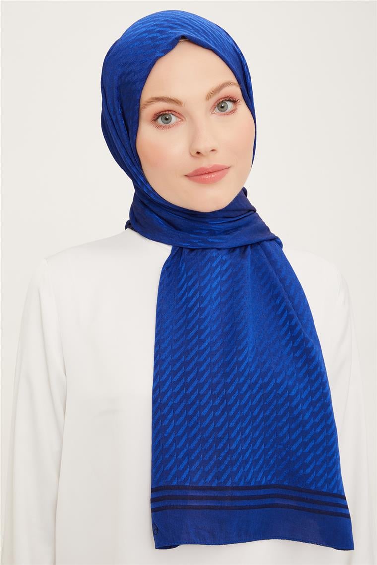 Armine Jakarlı Diamond Şal Zikzak 3095-11 Saks