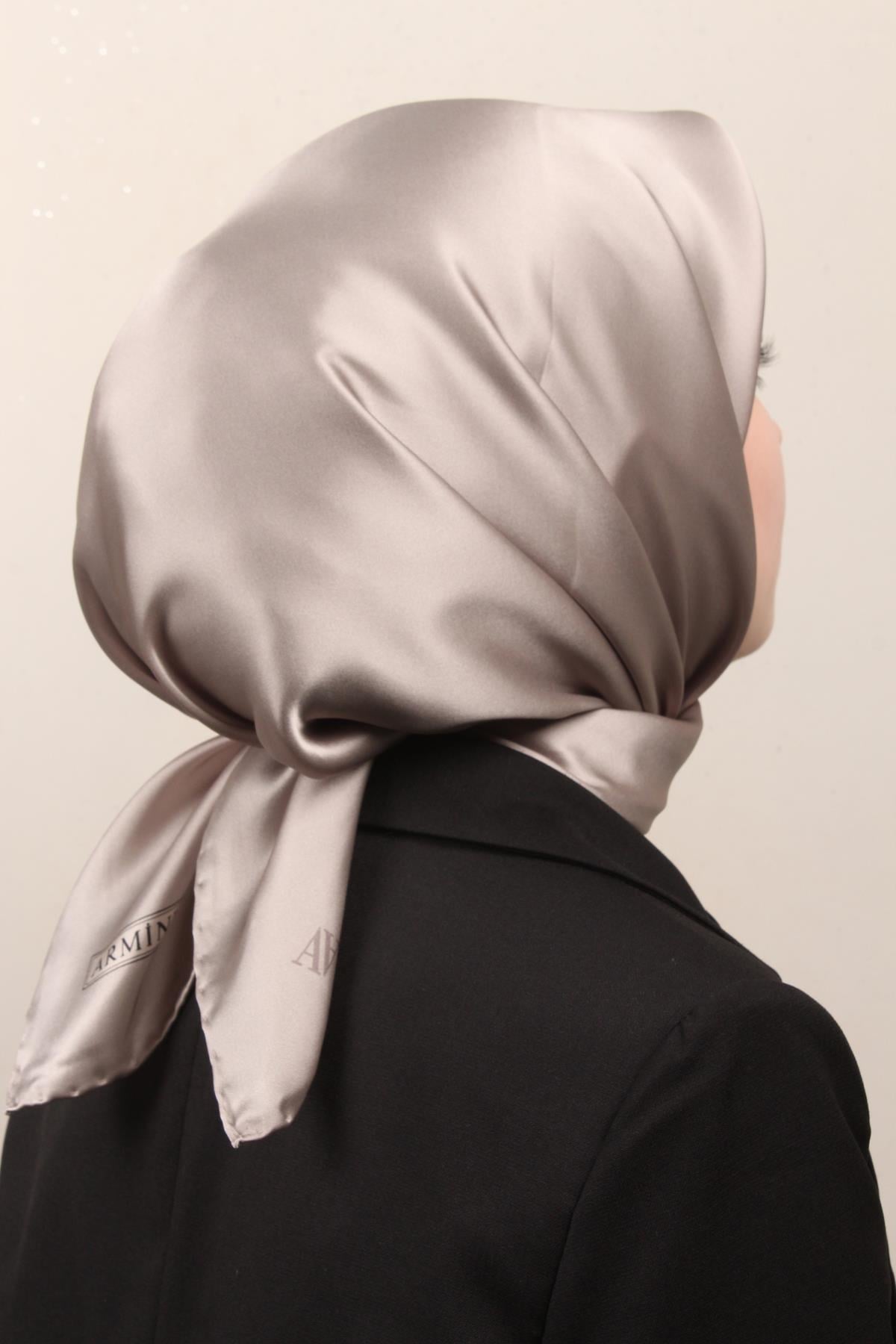 Armine Düz İpek Eşarp 0010-20 Koyu Taş