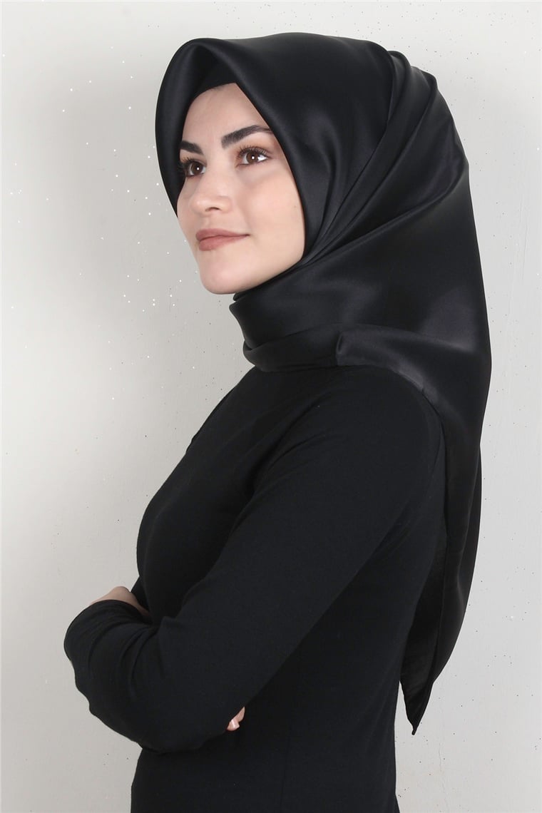 Armine Düz İpek Eşarp 1001 Siyah