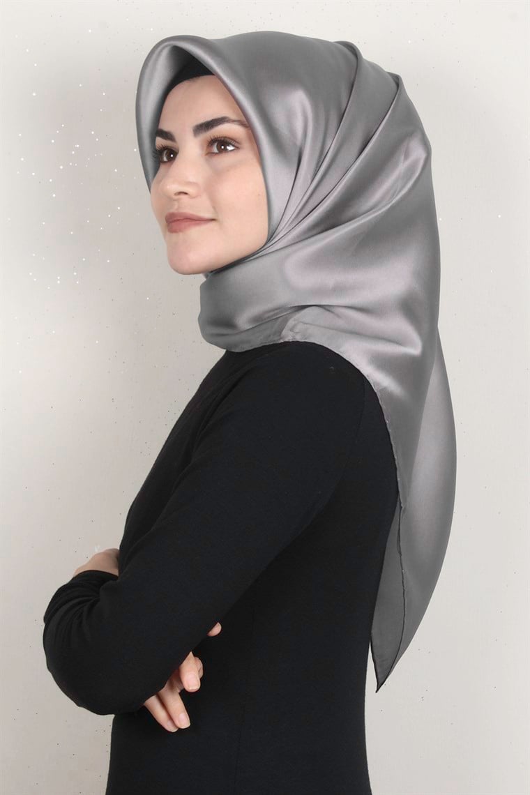 Armine Düz İpek Eşarp 1193 Gümüş