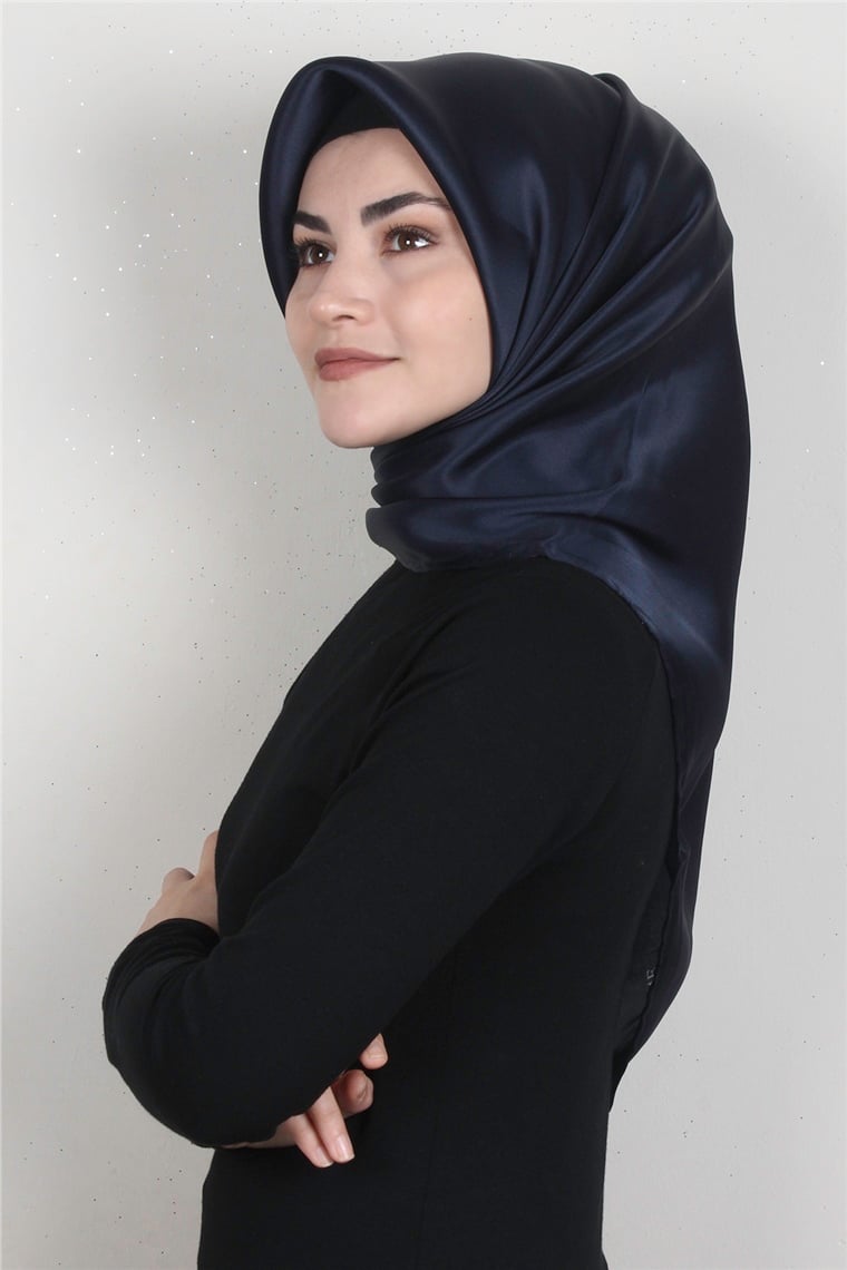 Armine Düz İpek Eşarp 7440-17 Lacivert