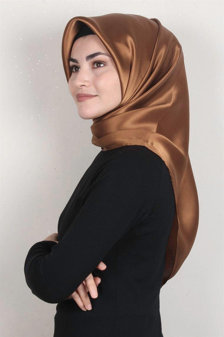 Armine Düz İpek Eşarp 7440-42 Karamel