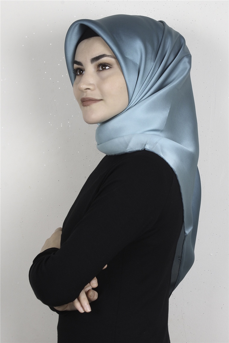 Armine Düz İpek Eşarp 7736-20 Su Mavisi