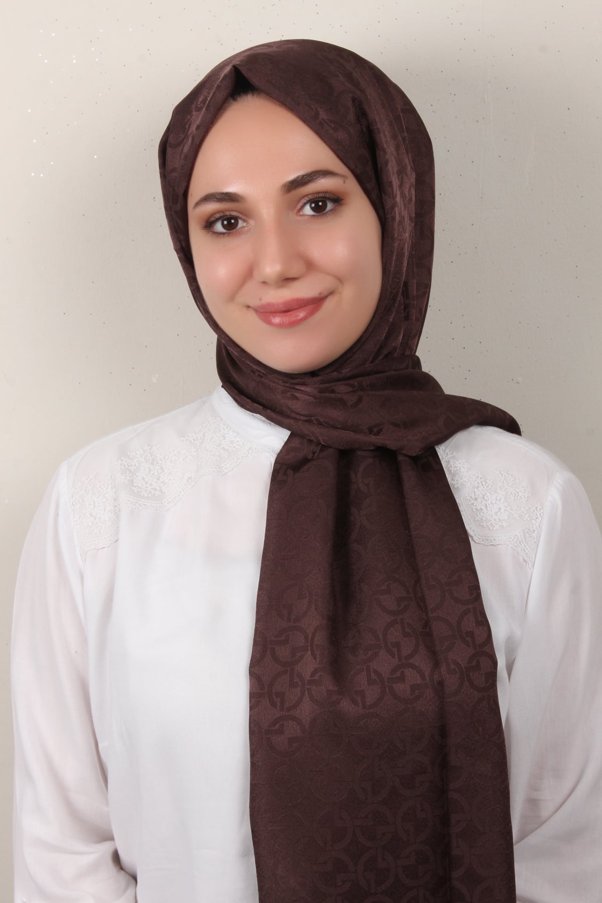 Armine Jakar İpeksi Şal 3107-11 Kahverengi