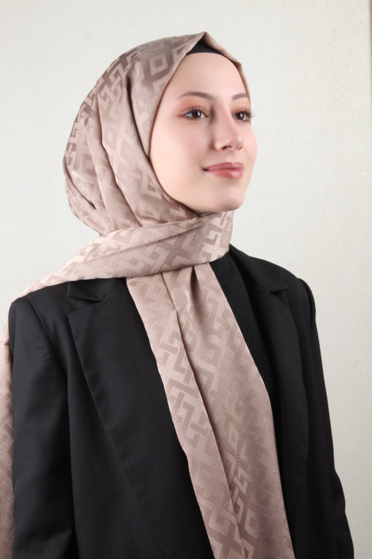 Armine Jakar İpeksi Şal 3110-1 Sütlü Kahve