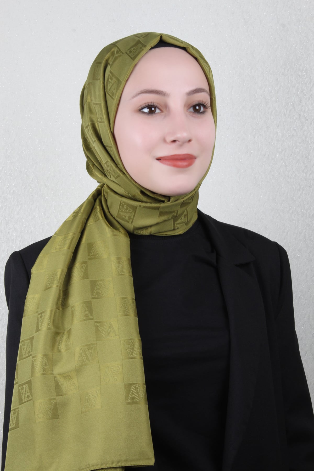 Armine Jakar İpeksi Şal 3113-9 OLİVE 