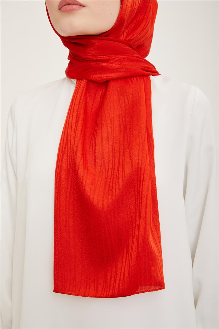 Armine Jakar İpeksi Şal Kırçıl 3098-10  Yanık Portakal