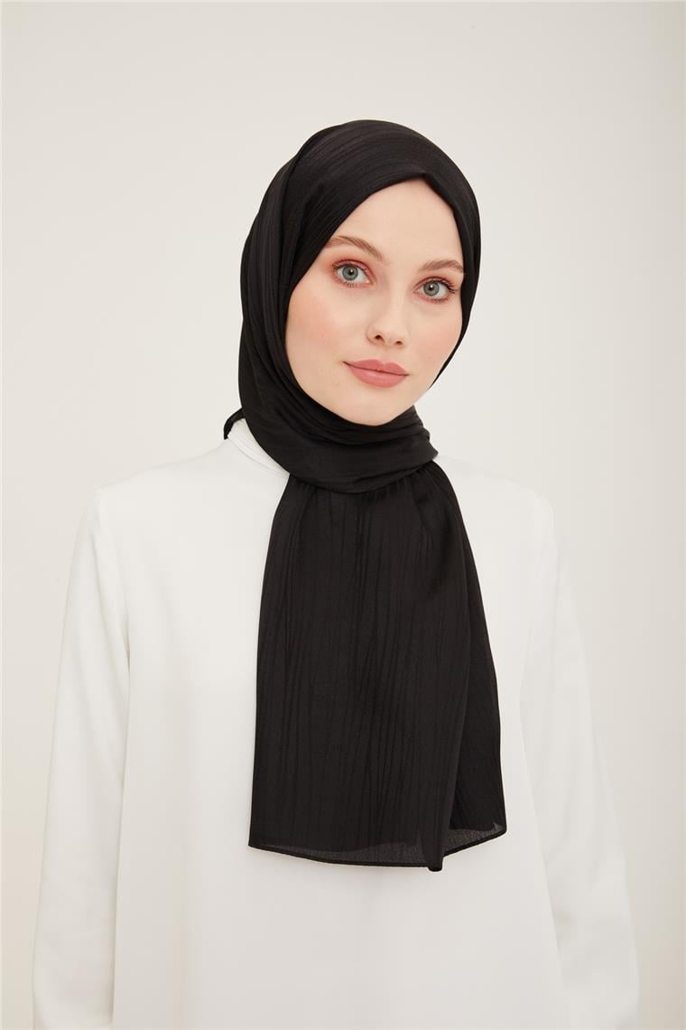 Armine Jakar İpeksi Şal Kırçıl 3098-9 Siyah