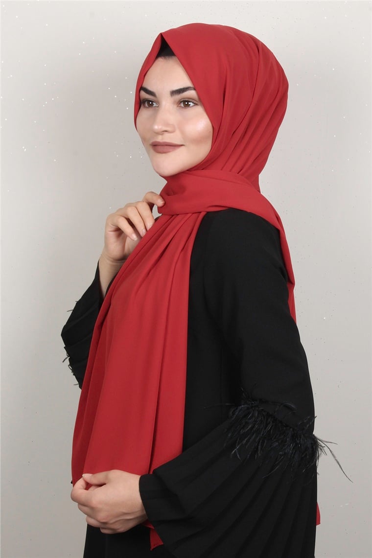 Armine Medine İpeği Şal 3091-11 Kırmızı