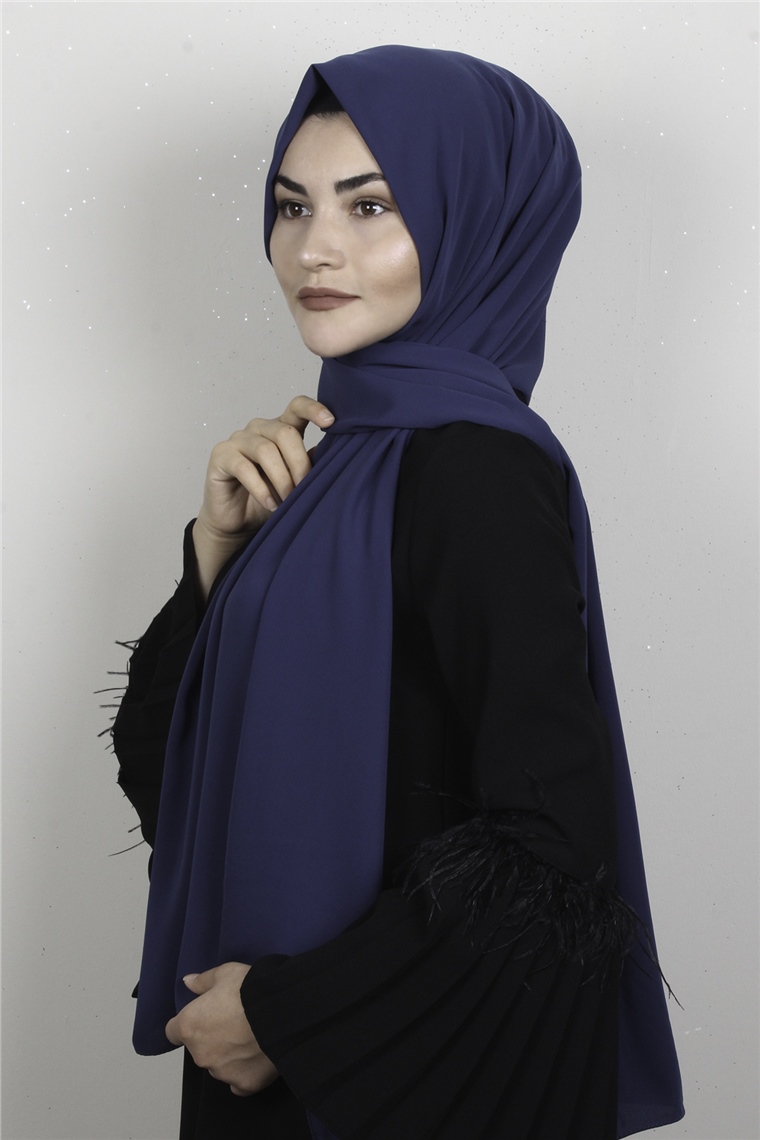 Armine Medine İpeği Şal 3091-7 Kurşuni Mavi