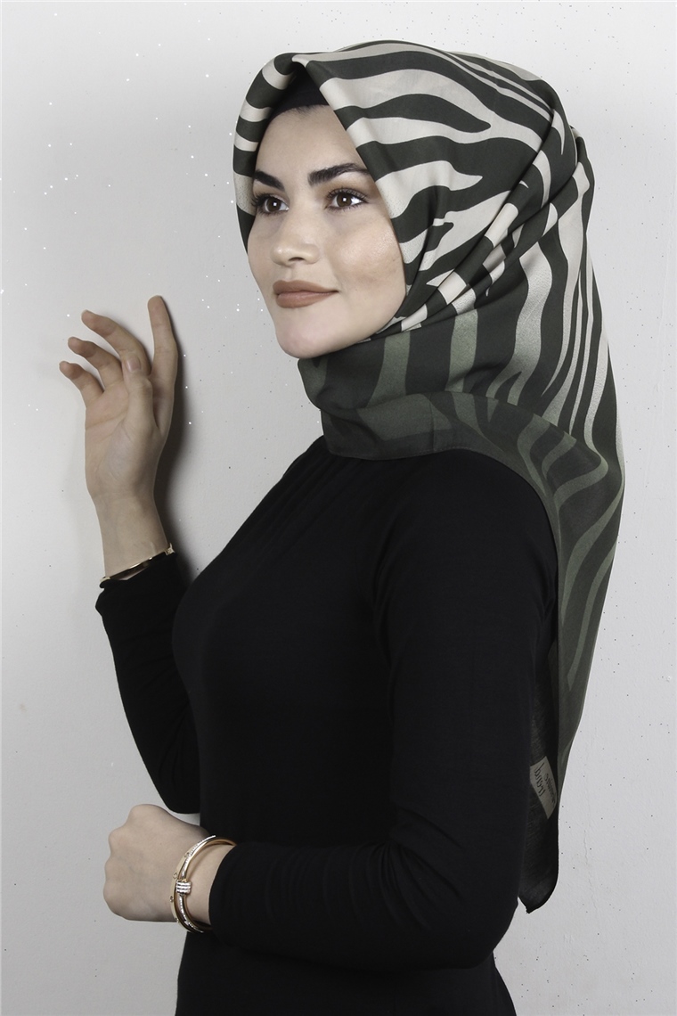 Armine Modal Eşarp 4602-11 Zebra Haki