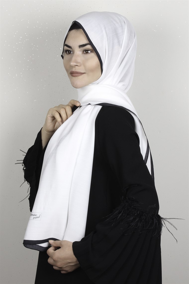Armine Modal Şal 8687-2 Beyaz