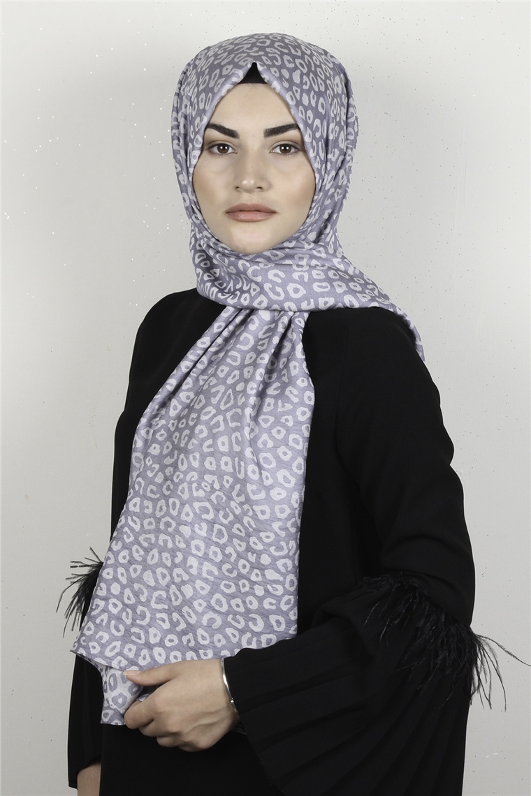 Armine Trend Lina Şal 1367-11 Leopar-Buz Mavisi