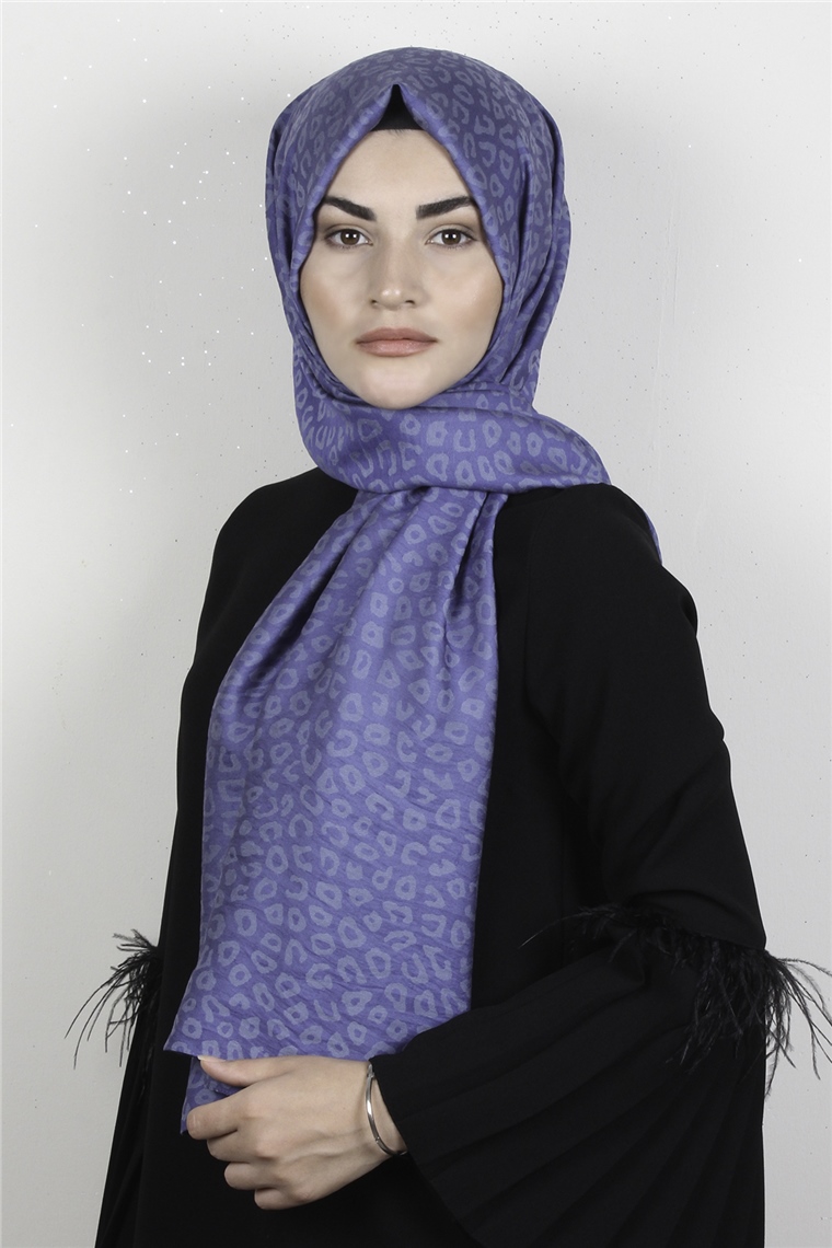 Armine Trend Lina Şal 1367-5 Leopar-Mavi