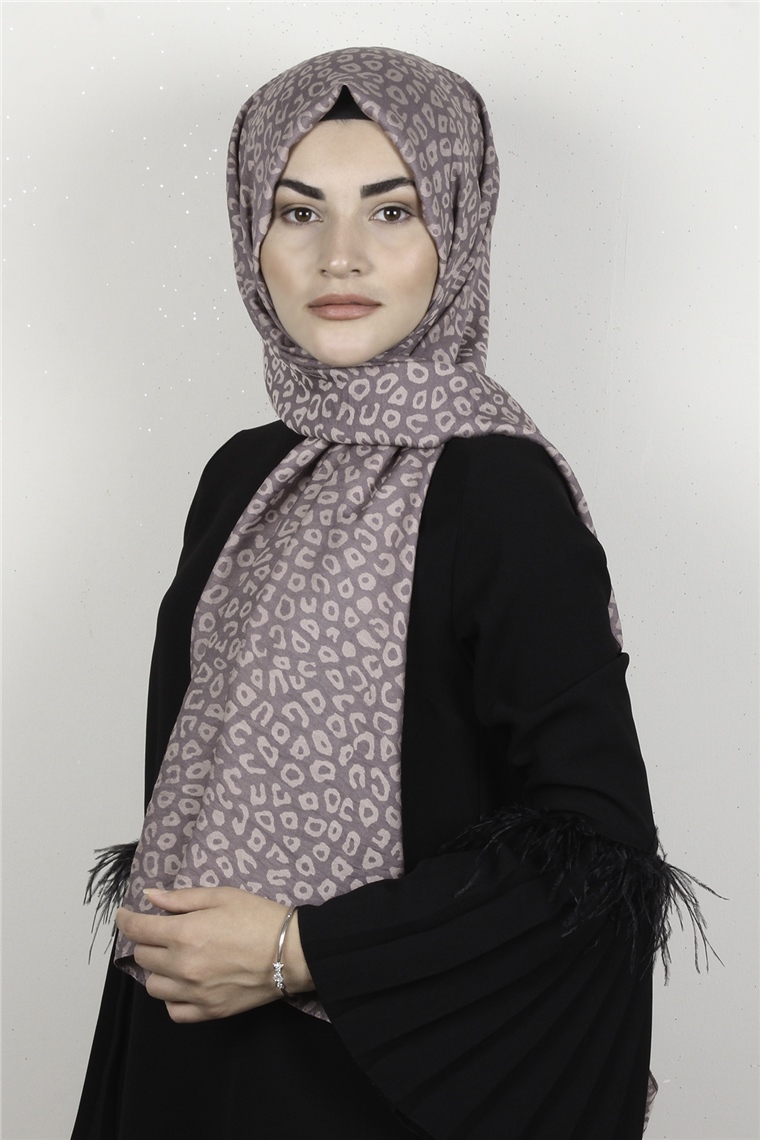 Armine Trend Lina Şal 1367-7 Leopar-Lila