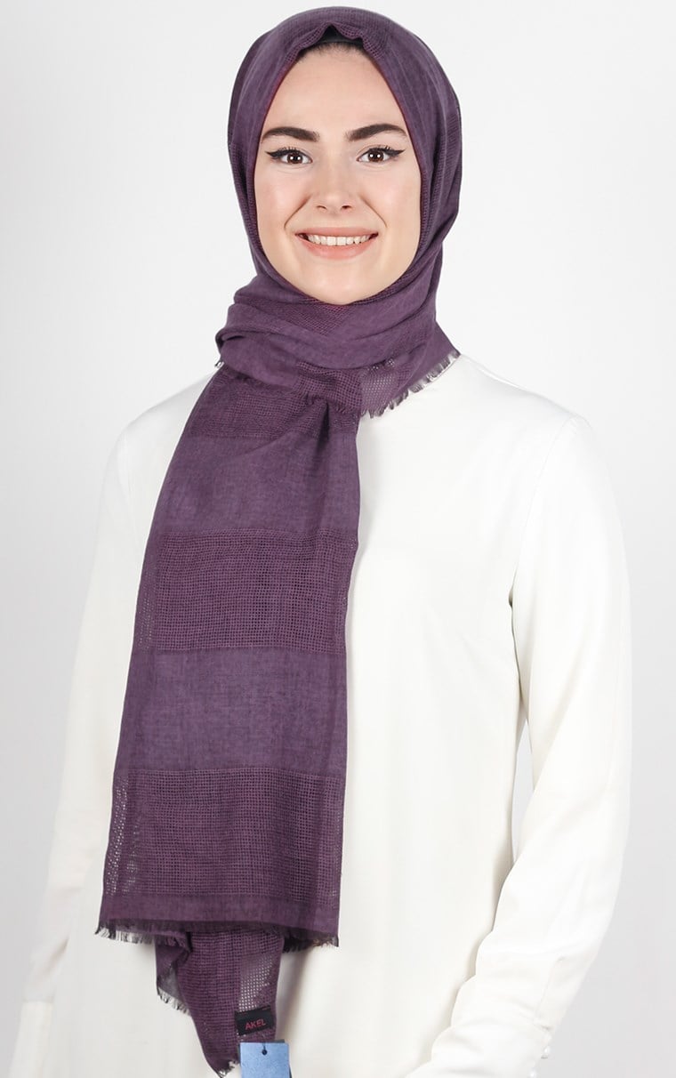 Akel İndigo Fileli Şal 140-5