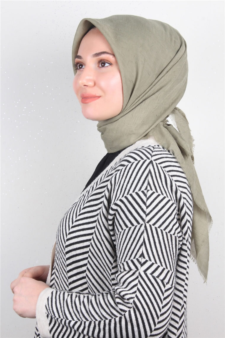 Bambu Kraşlı Eşarp 3081-16 Çağla Yeşili