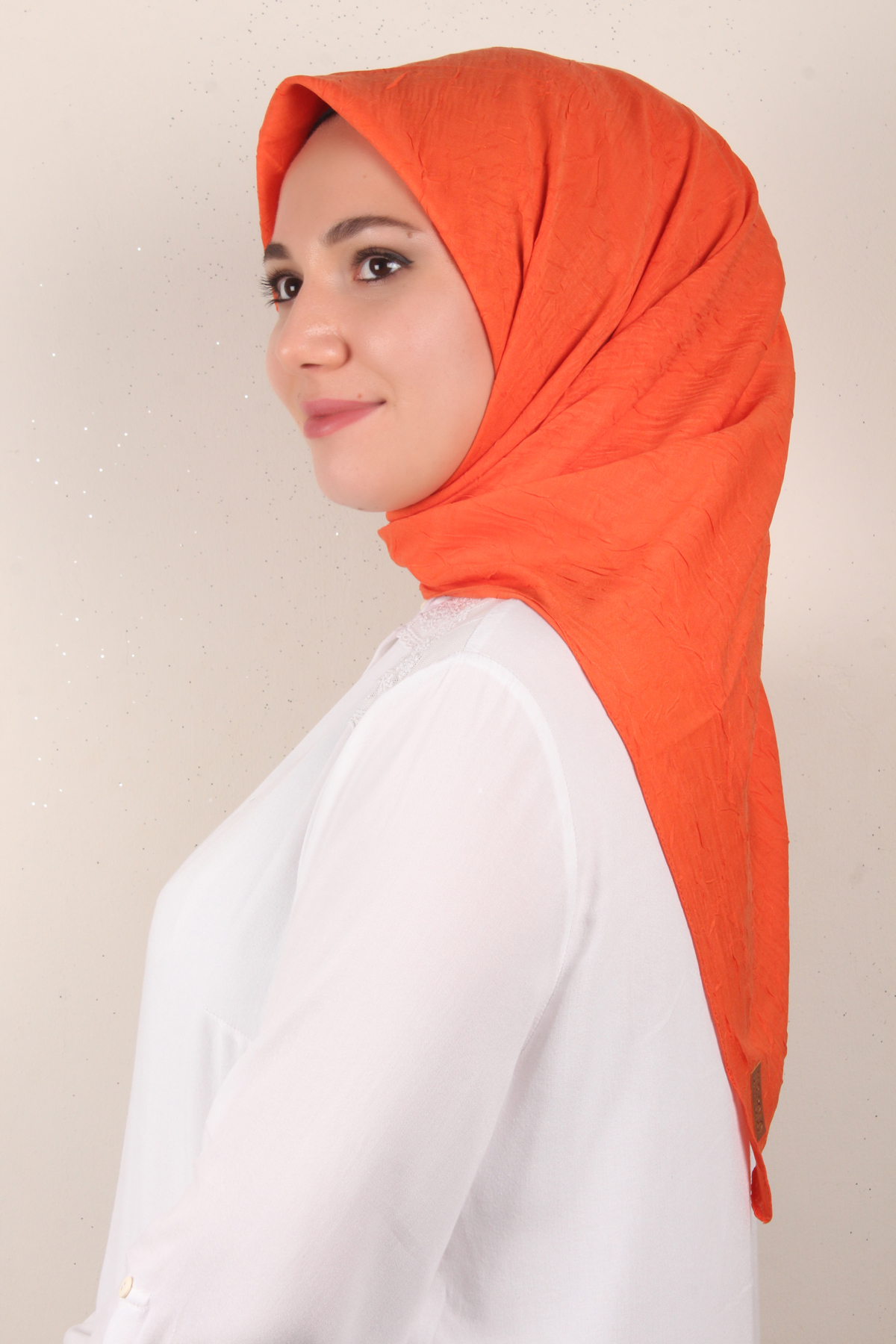 Bambu Kraşlı Eşarp 3081-47 Turuncu