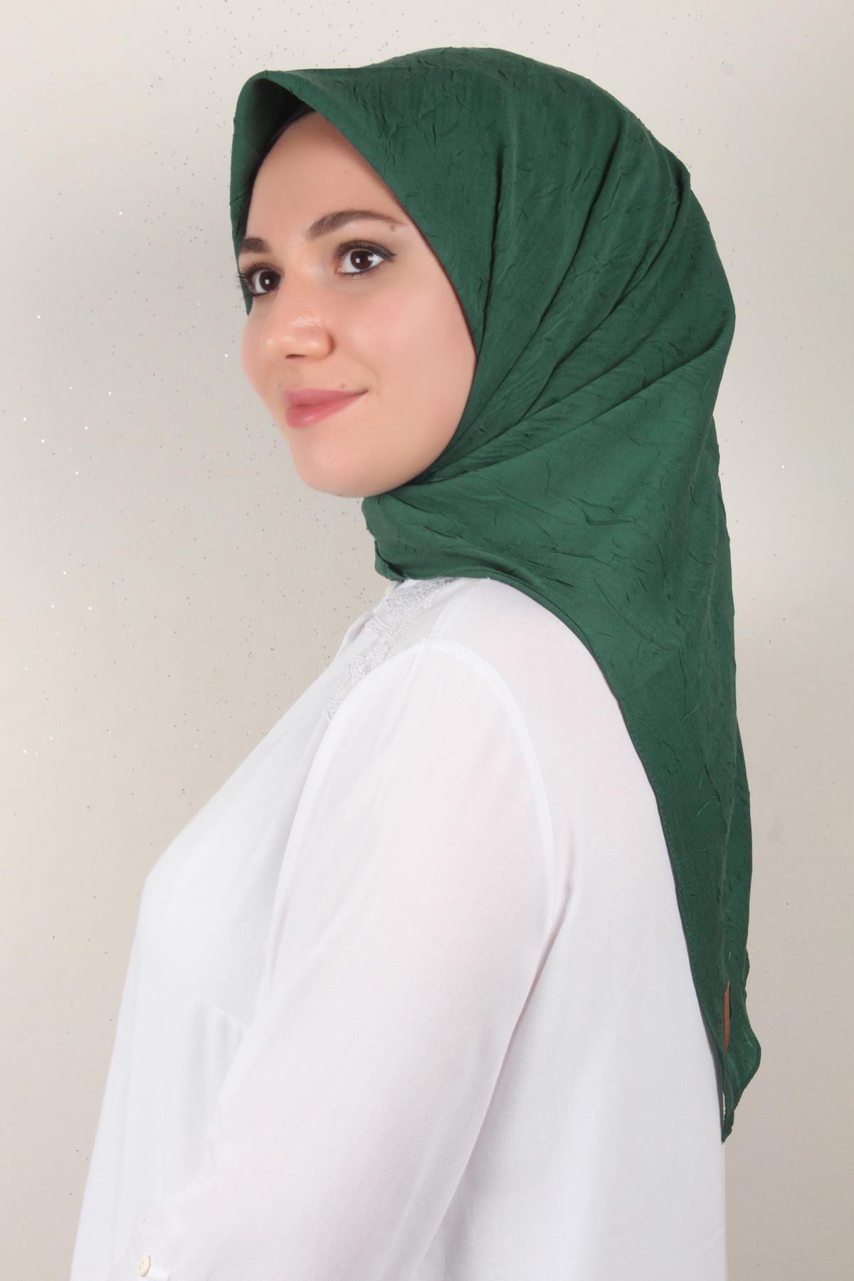 Bambu Kraşlı Eşarp 3081-51 Zümrüt