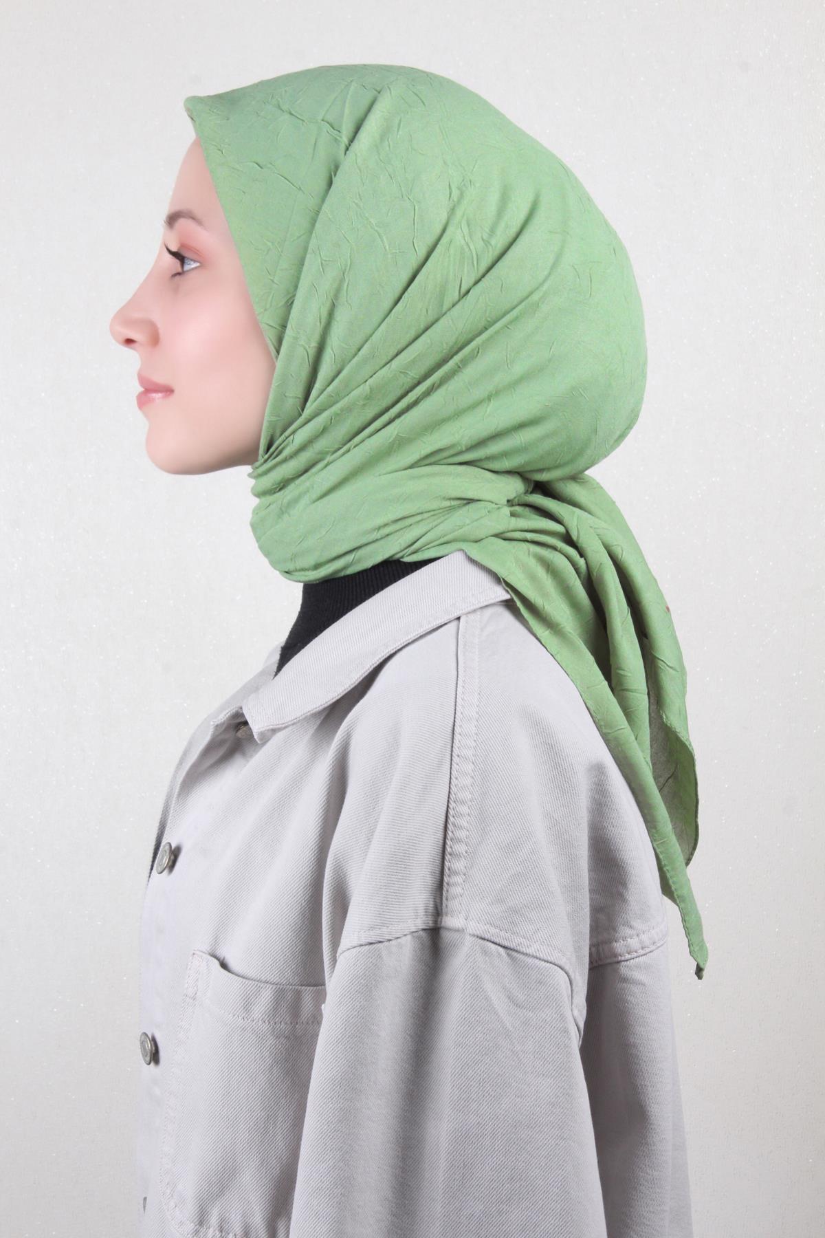 Bambu Kraşlı Eşarp 3081-55 Çağla Yeşili