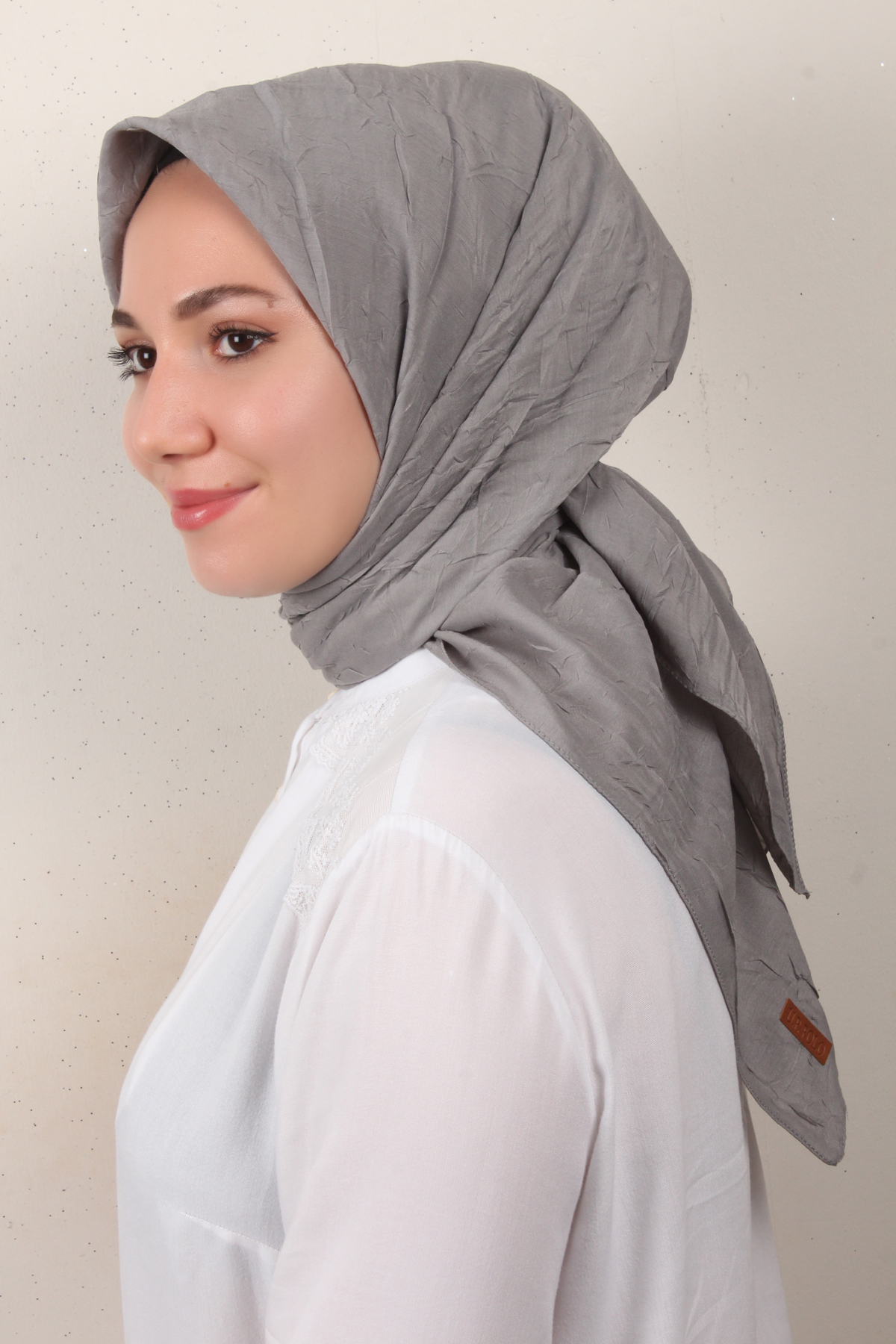 Bambu Kraşlı Eşarp 3081-59 Gri