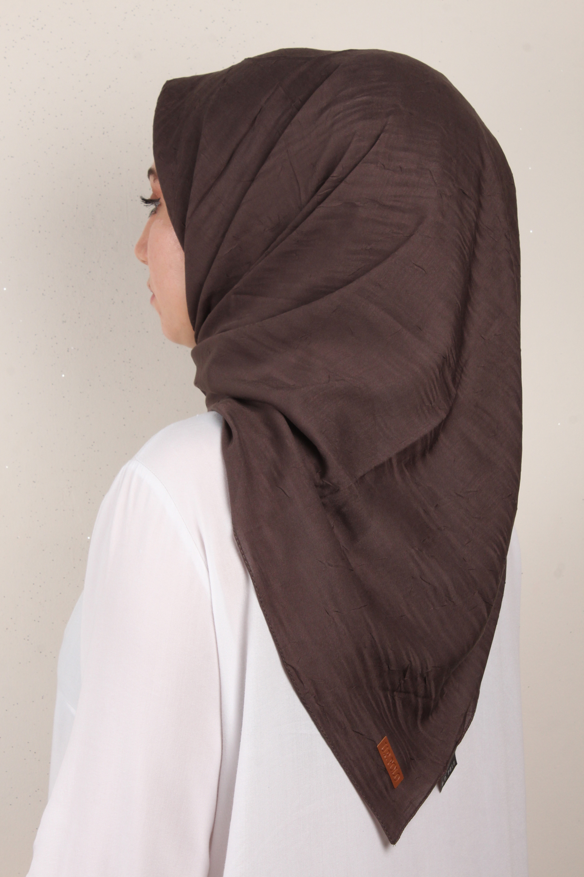 Bambu Kraşlı Eşarp 3081-61 Kahverengi
